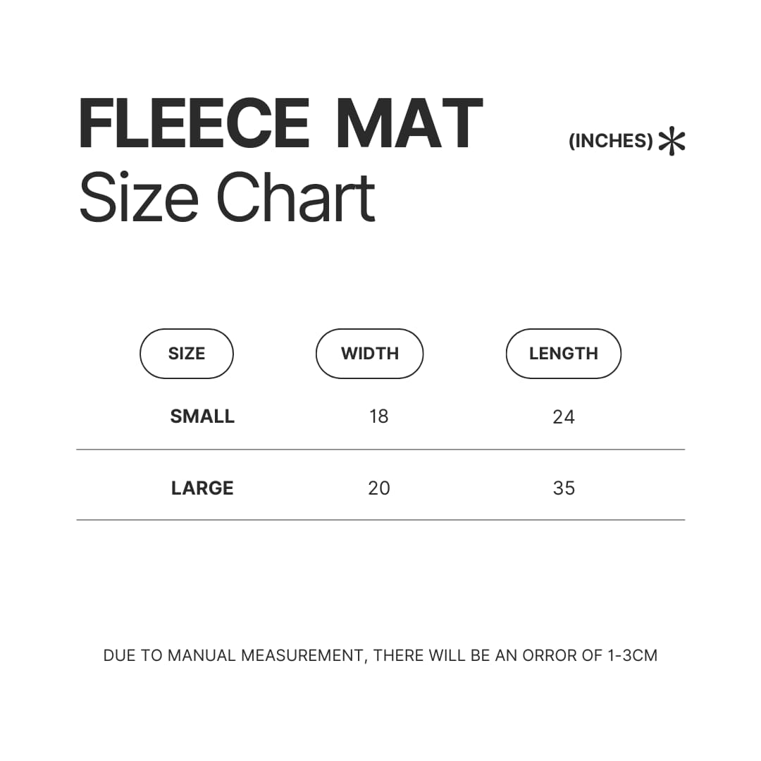 Fleece Mat Size Chart - Overwatch UK Shop