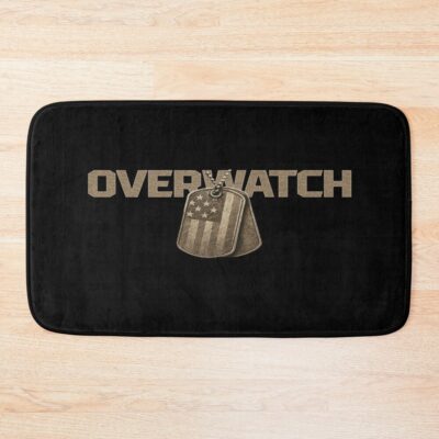 Overwatch Military Dog Tags Design Bath Mat