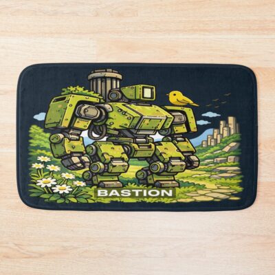 Chibi Bastion With Ganymede Overwatch Fan Art Bath Mat