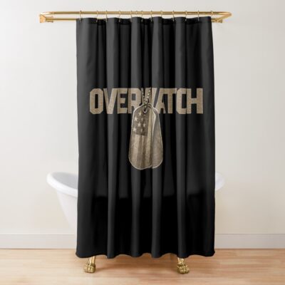 Overwatch Military Dog Tags Design Shower Curtain